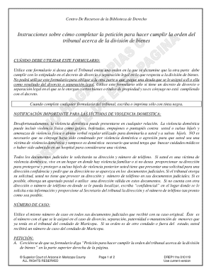 Arizona Court Order Enforcement Petition