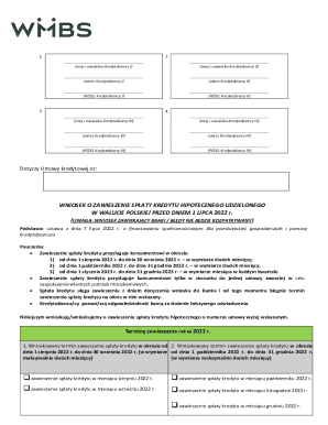 Polish Mortgage Payment Suspension Application