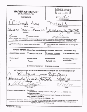 Florida Waiver of Report