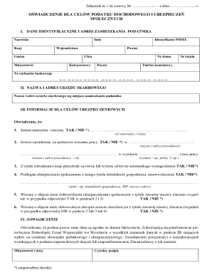 Polish Tax and Social Security Declaration Form