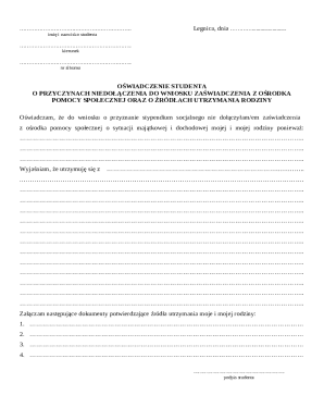 Student Declaration Form