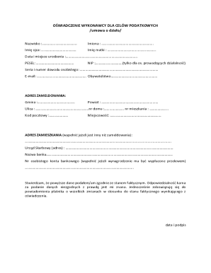 Tax Affidavit for Contractor