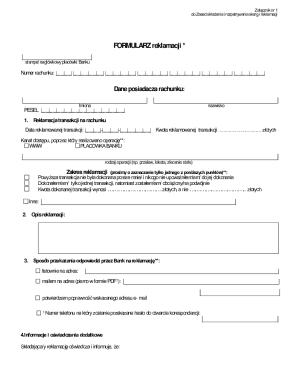 Bank Complaint Form