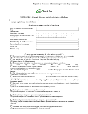 Bank Card Complaint Form
