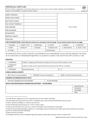 Individual Care Plan
