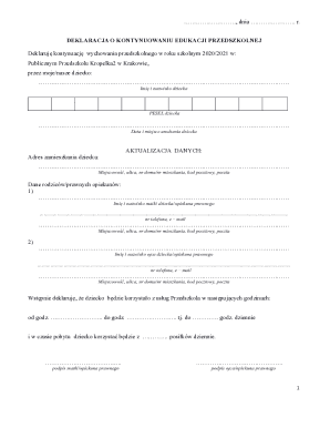 Preschool Education Continuation Declaration