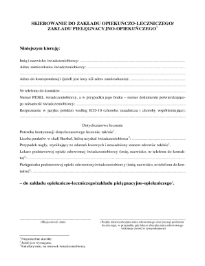 Polish Healthcare Facility Referral Form