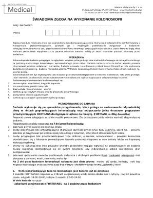 Colonoscopy Consent Form