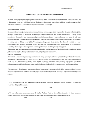 Colonoscopy Information and Consent Form