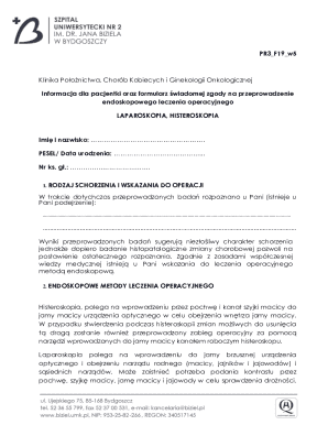 Informed Consent for Laparoscopic and Hysteroscopic Surgery