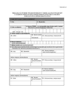 Polish Healthcare Provider Selection Form