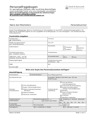 German Minijob Employment Form