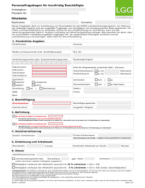 German Short-Term Employment Form