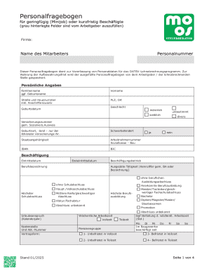 German Employee Information Form
