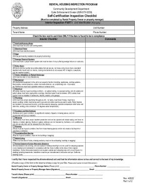 Rental Housing Inspection Checklist