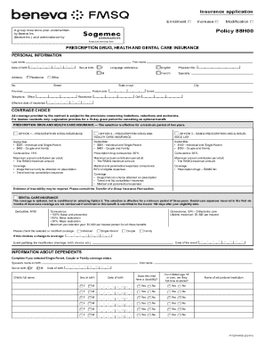 Beneva Group Insurance Application Form