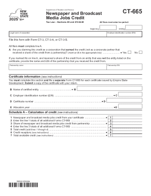 New York CT-665 Form