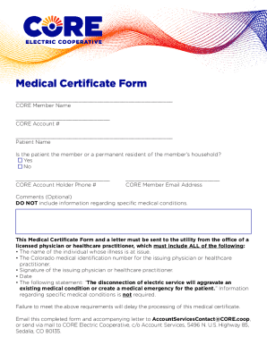 Medical Certificate Form
