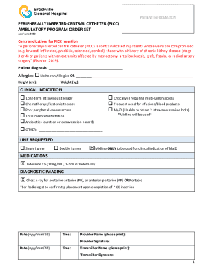 PICC Ambulatory Program Order Set