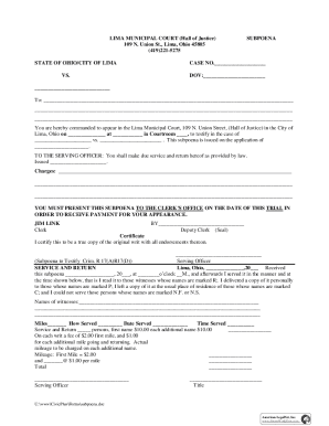 Lima Municipal Court Subpoena