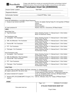 OP Blood Transfusion Smart Set