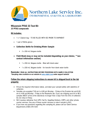 Wisconsin PFAS 33 Test Kit
