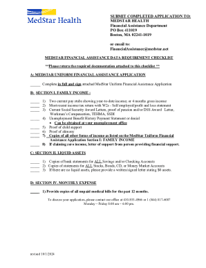 MedStar Financial Assistance Application