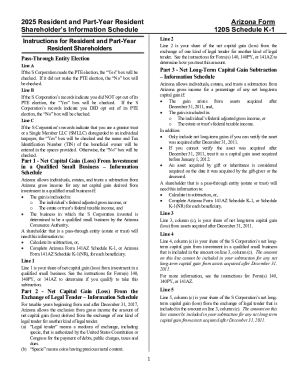 Arizona Form 120S Schedule K-1