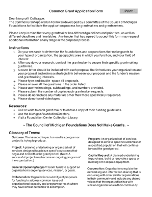 Common Grant Application Form