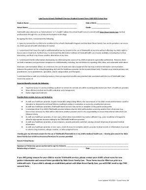 Lake County Schools TeleHealth Consent Form