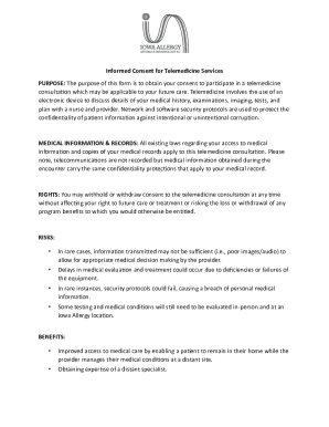 Informed Consent for Telemedicine Services