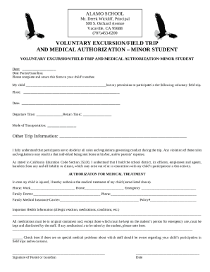 Voluntary Field Trip Parent Guardian Consent Form