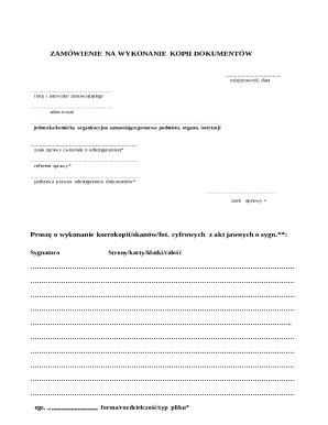 Order for Document Copies