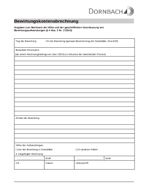Bewirtungskostenabrechnung Form