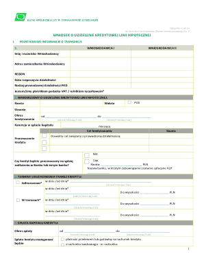 Bank Spółdzielczy Credit Line Application