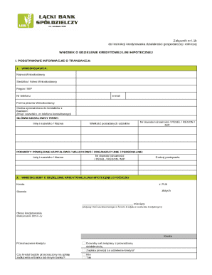 Application for Mortgage Credit Line