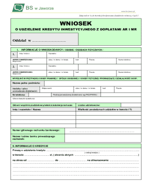 Agricultural Investment Loan Application