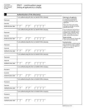 Companies Striking off Application