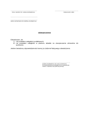 Declaration of No Tax or Insurance Arrears