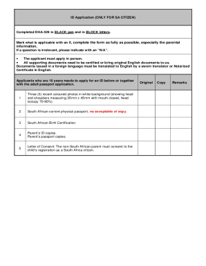South African ID Application Form