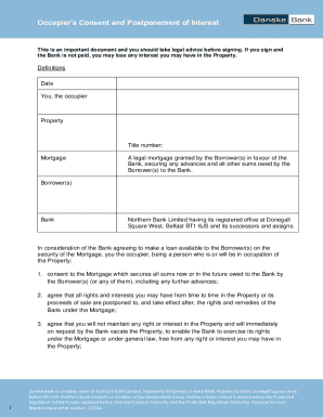 Occupier’s Consent and Postponement of Interest