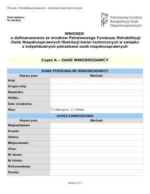Poland Social Rehabilitation Grant Application