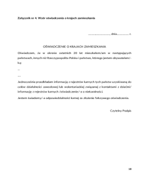 Declaration of Residence Countries