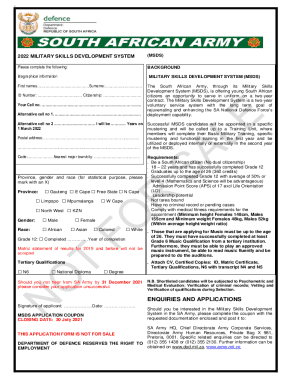 South African Military Skills Development System Application