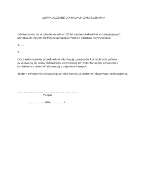 Residence Declaration Form