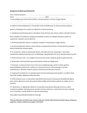 Consent for Conservative Dental Treatment