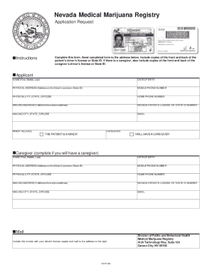 Nevada Medical Marijuana Registry Application