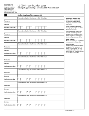 LLP Striking Off Application Form