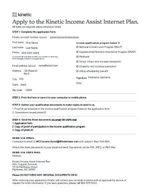 Kinetic Income Assist Internet Plan Application