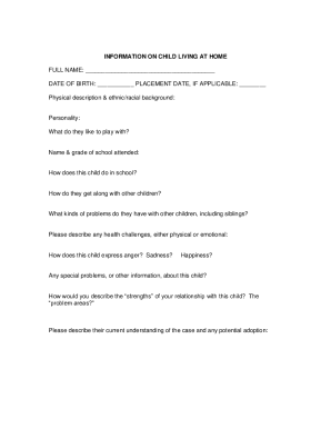 Child Living Information Form